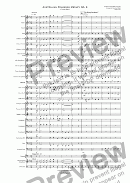 page one of Australian Folksong Medley No. 6 - Concert Band 