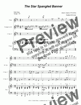 page one of The Star Spangled Banner (Duet for C-Instruments)