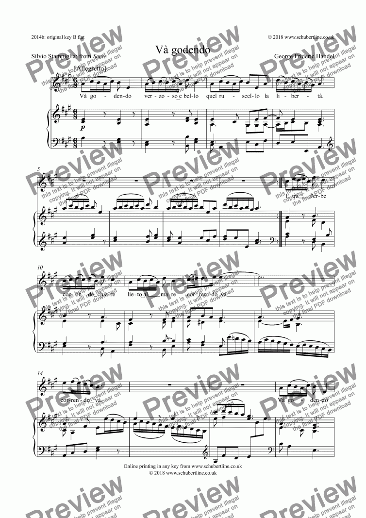 Va Godendo Serse Sop Download Sheet Music Pdf File