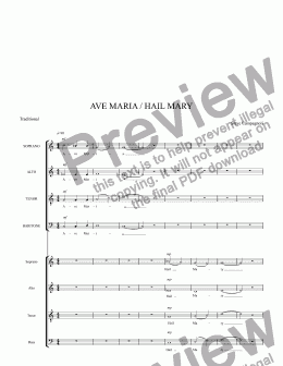 page one of AVE MARIA / HAIL MARY