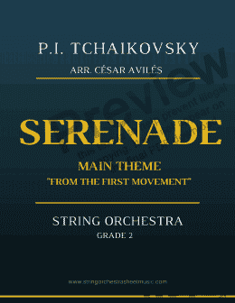 page one of Tchaikovsky's Serenade for Strings (Grade 2)