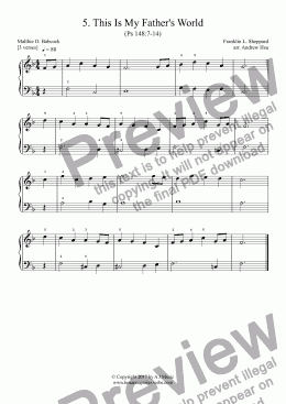 page one of This Is My Father's World - Really Easy Piano 5