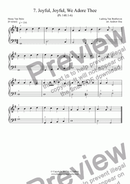 page one of Joyful, Joyful, We Adore Thee - Really Easy Piano 7