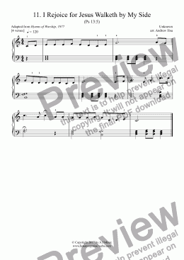 page one of I Rejoice for Jesus Walketh by My Side - Really Easy Piano 11