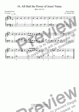 page one of All Hail the Power of Jesus' Name - Really Easy Piano 16