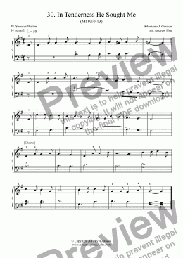 page one of In Tenderness He Sought Me - Really Easy Piano 30