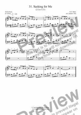 page one of Seeking for Me - Really Easy Piano 31