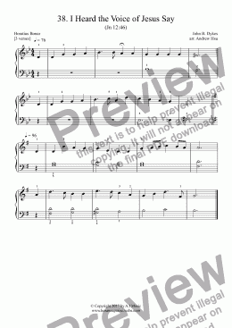 page one of I Heard the Voice of Jesus Say - Really Easy Piano 38