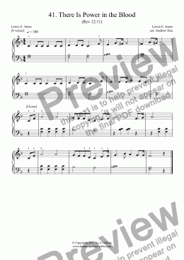 page one of There Is Power in the Blood - Really Easy Piano 41