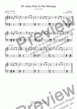 page one of Jesus Only Is Our Message - Really Easy Piano 50