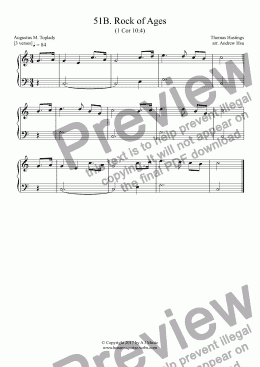 page one of Rock of Ages - Really Easy Piano 51b