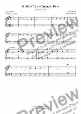 page one of Blow Ye the Trumpet, Blow - Really Easy Piano 56