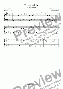 page one of Just as I Am - Really Easy Piano 57