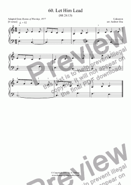 page one of Let Him Lead - Really Easy Piano 60