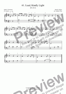 page one of Lead, Kindly Light - Really Easy Piano 61