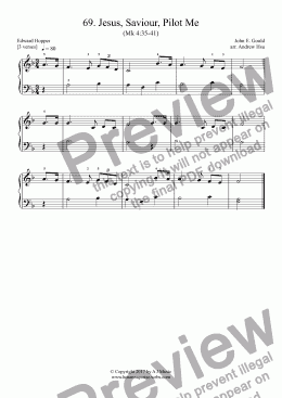 page one of Jesus, Saviour, Pilot Me - Really Easy Piano 69