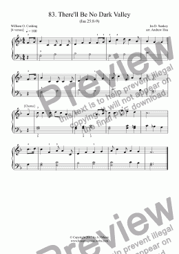 page one of There'll Be No Dark Valley - Really Easy Piano 83