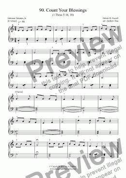 page one of Count Your Blessings - Really Easy Piano 90