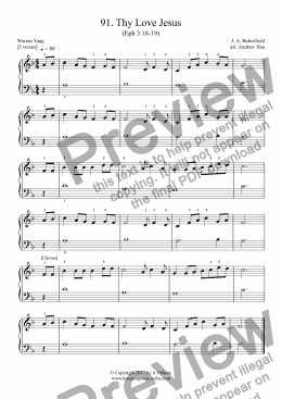 page one of Thy Love Jesus - Really Easy Piano 91