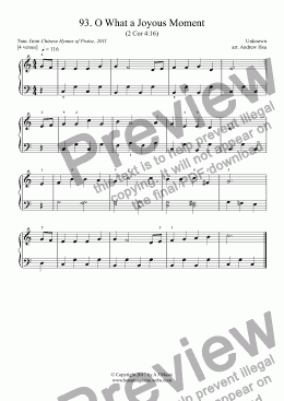 page one of O What a Joyous Moment - Really Easy Piano 93