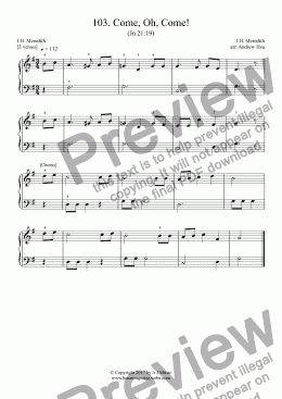page one of Come, Oh, Come! - Really Easy Piano 103