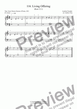 page one of Living Offering - Really Easy Piano 116