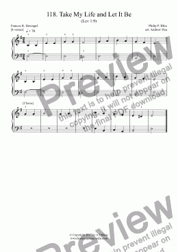 page one of Take My Life and Let It Be - Really Easy Piano 118