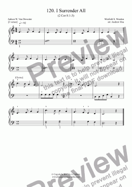 page one of I Surrender All - Really Easy Piano 120