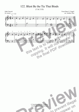 page one of Blest Be the Tie That Binds - Really Easy Piano 122