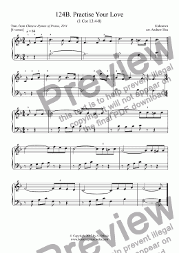 page one of Practise Your Love - Really Easy Piano 124b