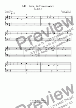 page one of Come, Ye Disconsolate - Really Easy Piano 142