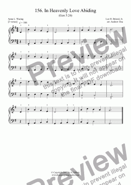 page one of In Heavenly Love Abiding - Really Easy Piano 156