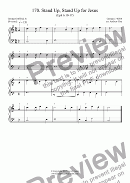 page one of Stand Up, Stand Up for Jesus - Really Easy Piano 170