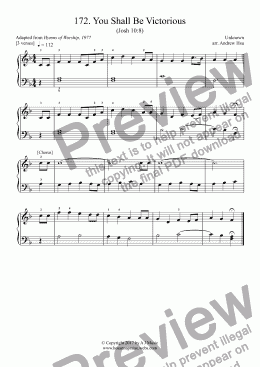 page one of You Shall Be Victorious - Really Easy Piano 172