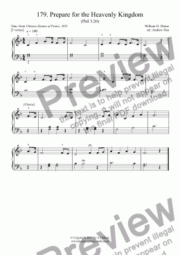 page one of Prepare for the Heavenly Kingdom - Really Easy Piano 179