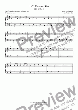 page one of Onward Go - Really Easy Piano 182