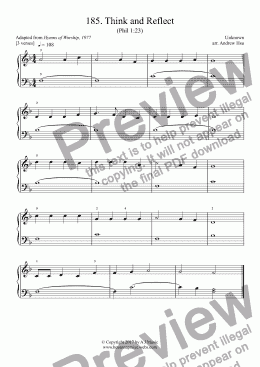 page one of Think and Reflect - Really Easy Piano 185