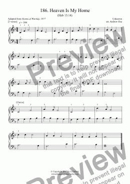 page one of Heaven Is My Home - Really Easy Piano 186