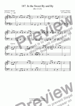 page one of In the Sweet By and By - Really Easy Piano 187