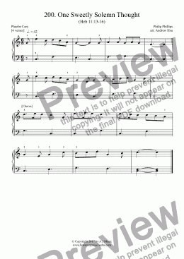 page one of One Sweetly Solemn Thought - Really Easy Piano 200