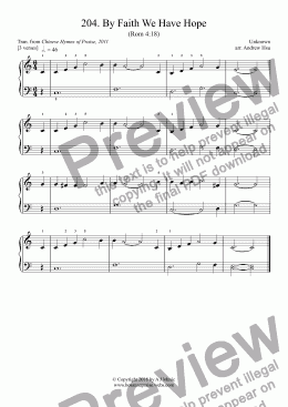 page one of By Faith We Have Hope - Really Easy Piano 204