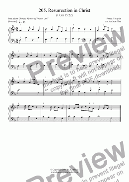 page one of Resurrection in Christ - Really Easy Piano 205