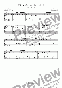 page one of My Saviour First of All - Really Easy Piano 210