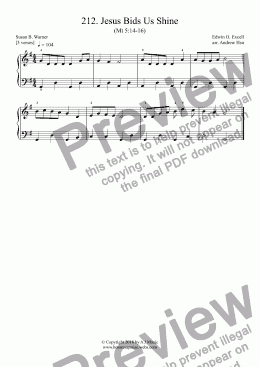 page one of Jesus Bids Us Shine - Really Easy Piano 212