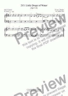 page one of Little Drops of Water - Really Easy Piano 213