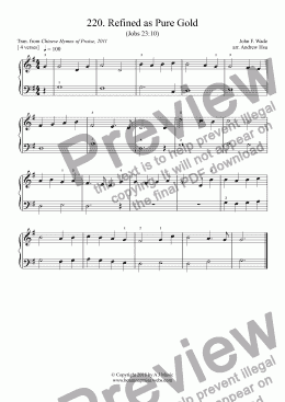 page one of Refined as Pure Gold - Really Easy Piano 220