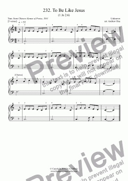 page one of To Be Like Jesus - Really Easy Piano 232