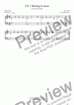 page one of I Belong to Jesus - Really Easy Piano 233