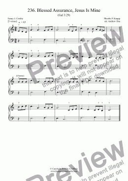 page one of Blessed Assurance, Jesus Is Mine - Really Easy Piano 236