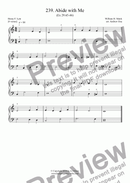 page one of Abide with Me - Really Easy Piano 239